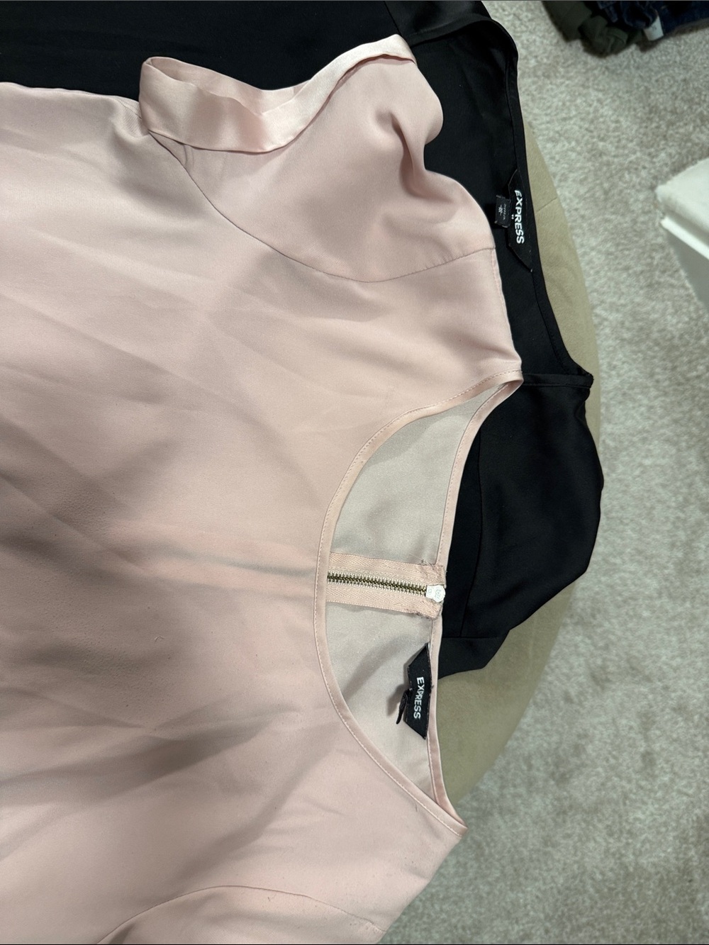 Express Women’s Short Sleeve Shell Top - Pink & Black 2 Shirts